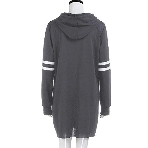 SHOBDW Liquidación Venta Moda Mujer Sexy Nueva Otoño Invierno Sudadera con Capucha Larga Sudadera Jersey Pullover Manga Larga Vestido(Gris,M)