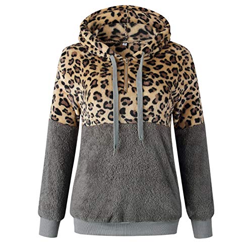 SHOBDW Liquidación Venta Mujer Sudadera con Capucha Suelta Tallas Grandes Jersey de Mujer Jersey otoño Invierno Manga Larga Remata Abrigo cálido (x-Large, R-Gris)