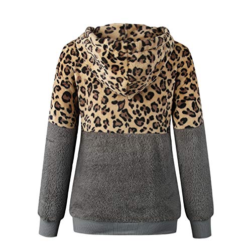 SHOBDW Liquidación Venta Mujer Sudadera con Capucha Suelta Tallas Grandes Jersey de Mujer Jersey otoño Invierno Manga Larga Remata Abrigo cálido (x-Large, R-Gris)