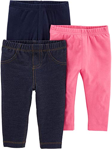 Simple Joys by Carter's Leggings-Pants, Navy/Pink/Denim, 4T