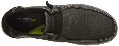 Skechers Melson Raymon, Zapatillas Hombre, Negro (Black Canvas Black), 42 EU