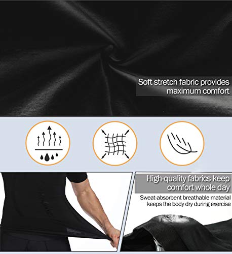 SLIMBELLE® Body Shaper para Hombre - Camisa de compresión T-Shirt Shapewear Slimming Shirt Chaleco Adelgazar Abdomen Cinturón De Vientre Bajar De Peso