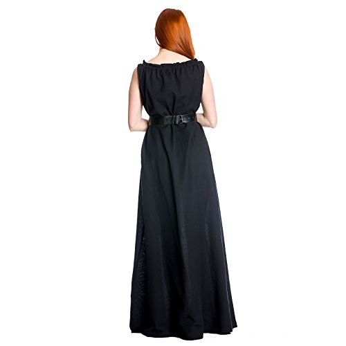 Sobrevestido medieval de señora Ella negro algodón - S/M