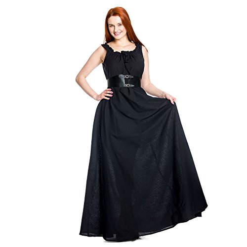 Sobrevestido medieval de señora Ella negro algodón - S/M