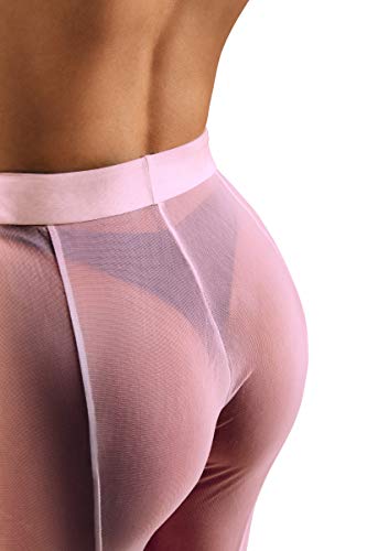 sofsy Rosado Pantalones de Playa Cover Up Pantalones Transparentes de Encaje para Mujeres Bikini Traje de baño Bañador Elegante Playa Piscina Petite Small