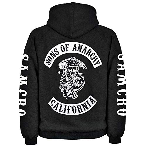 Sons of Anarchy Cremallera Estilo Sudadera con Capucha (S-3XL) (2XL)