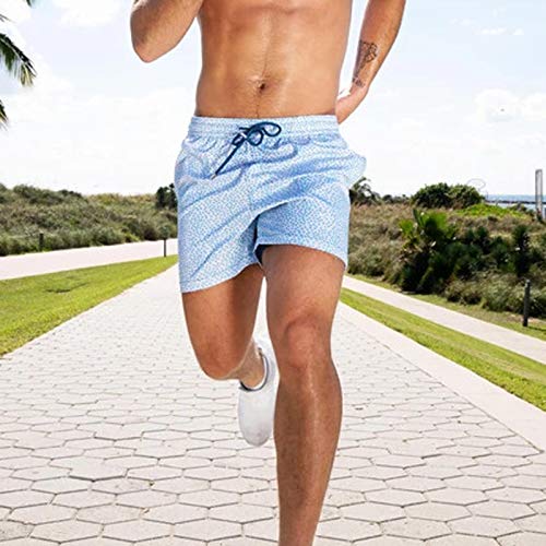 Soolike Bañador Hombre Shorts De Playa Traje De Baño para Bañador Hombre Natacion Secado Rápido,Pantalones Cortos Deportivos De Verano con Cordón y Estampado,con Compresión Interna y Bolsillo.