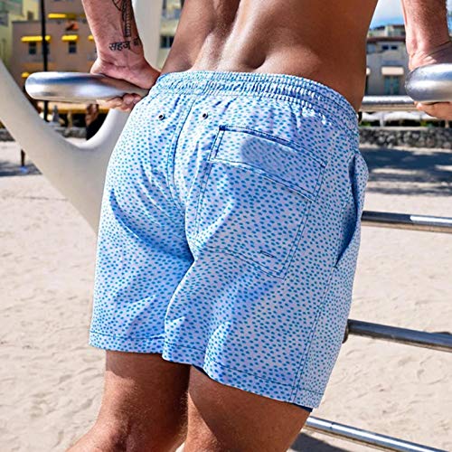 Soolike Bañador Hombre Shorts De Playa Traje De Baño para Bañador Hombre Natacion Secado Rápido,Pantalones Cortos Deportivos De Verano con Cordón y Estampado,con Compresión Interna y Bolsillo.