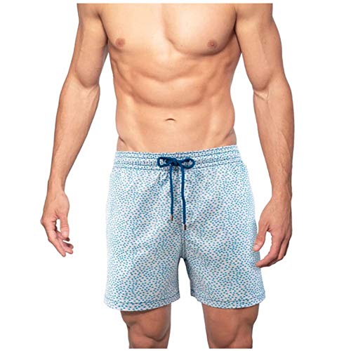 Soolike Bañador Hombre Shorts De Playa Traje De Baño para Bañador Hombre Natacion Secado Rápido,Pantalones Cortos Deportivos De Verano con Cordón y Estampado,con Compresión Interna y Bolsillo.