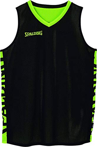 Spalding Essential Reversible Shirt Camiseta, Hombre, Black/Fluo Yellow, L