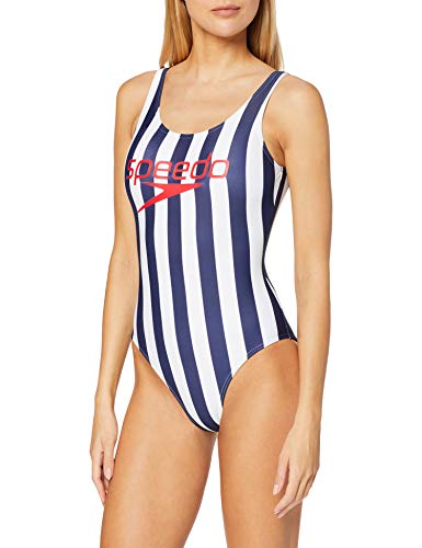 Speedo Ice Cream U-Back Traje de Baño, Adult Female, Azul Marino, 36 (ES 42)