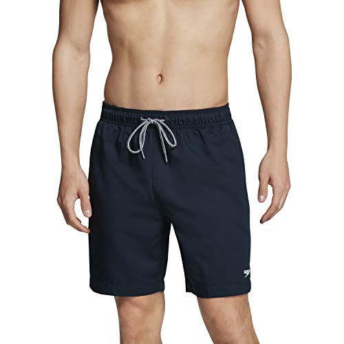 Speedo Men's Swim Trunk Mid Length Redondo Solid,Speedo Black,Medium (Comfort Liner)