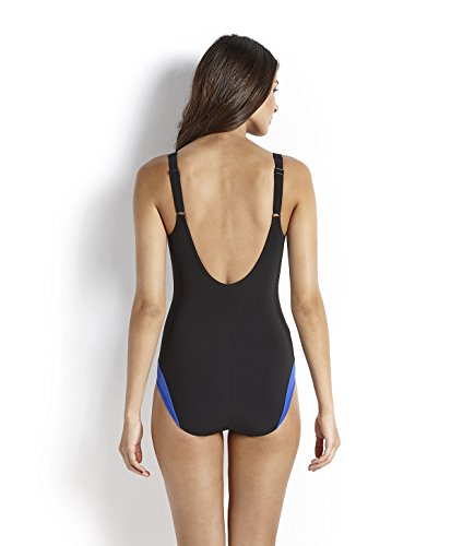 Speedo Sculpture Dreamgem – Bañador para mujer, Negro - Noir/Deep Peri, 40 (Talla fabricante: 38)