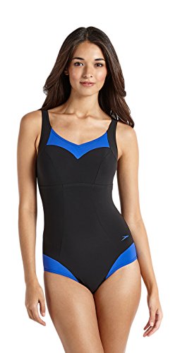 Speedo Sculpture Dreamgem – Bañador para mujer, Negro - Noir/Deep Peri, 40 (Talla fabricante: 38)