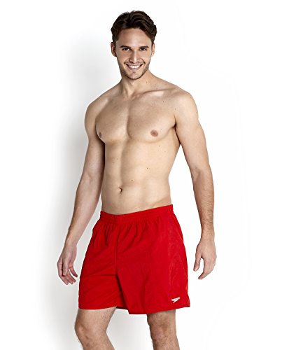 Speedo Solid Leisure de 16" Pantalones Cortos, Adult Male, Rojo, XL