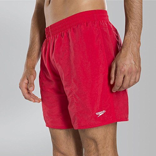 Speedo Solid Leisure de 16" Pantalones Cortos, Adult Male, Rojo, XL