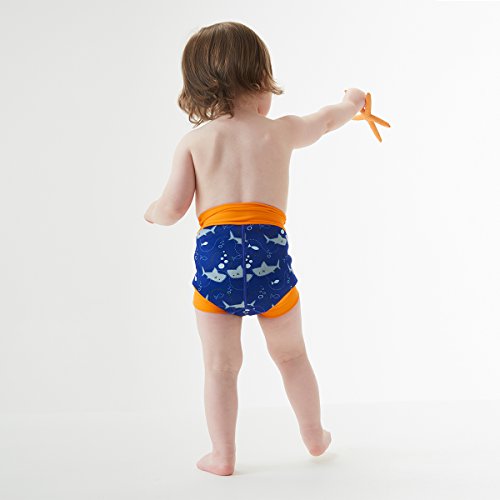 Splash About Happy Nappy Pañal de Baño Reutilizable - Shark Orange 3-6 Meses