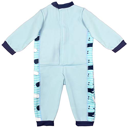 Splash About Traje de baño para bebé, Cuerpo Entero, niño, Baby Ganzkörper-Schwimmanzug, Blau WAL, 6-12 Monate