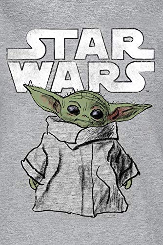 Star Wars The Mandalorian - Child Sketch - Grogu Mujer Camiseta Gris/Melé XL