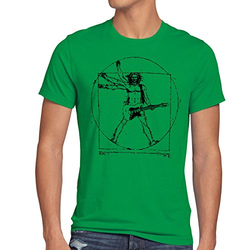 style3 Da Vinci Rock Camiseta para Hombre T-Shirt música Festival, Talla:3XL, Color:Amarillo