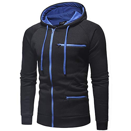 Sudadera con Capucha Hombres de Manga Larga Capucha Tops Chaqueta Ropa con Cremallera Hoodie Casual Abrigo Otoño-Invierno Jerséis