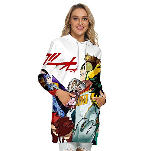 Sudadera con Capucha Informal para Mujer Inspirada en el Vestido japonés My Hero Academia Manga Jumper-C XXS