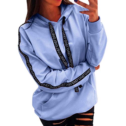 Sudadera con Capucha Sudadera de Empalme, Tamaño Extra Grande para Mujer Sudadera de Manga Larga Sudadera con Capucha Tops Camisa Absolute La Cinta riou (Naranja, M)