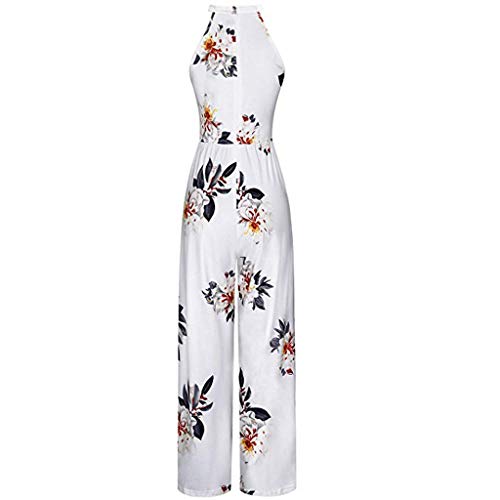 SUNNSEAN Monos Monos de Vestir Mujer Verano Fiesta Elegante Tirantes Mono Largo Impresión Floral Mameluco de Playa Jumpsuit Pantalones Anchos Coctel Playa Boho Monos de Petos