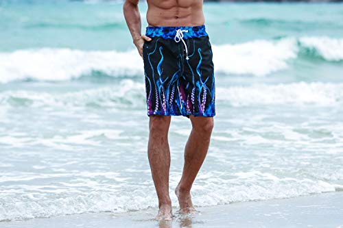 Sykooria Bañador para Hombre Impresión 54D de Cortos Secado Rápido Swim Shorts Ligero Baño Playa Shorts S-XXL