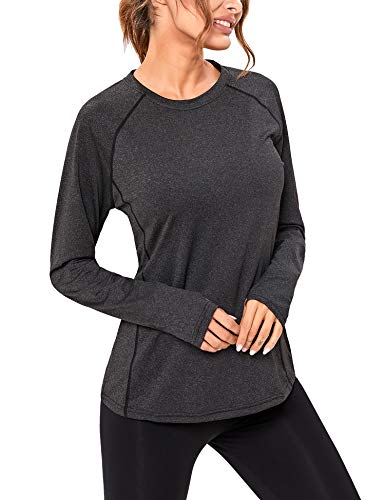 Sykooria Camiseta Deportiva Mujer de Manga Larga Sin Costuras Sudaderas Fitness Transpirable Suave Ropa Deportiva para Mujer Invierno