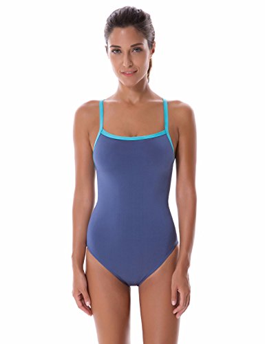 SYROKAN - Bañador Deportivo Traje de Baño Atlético de Una Pieza para Mujer Multicolor #9 40 Inch