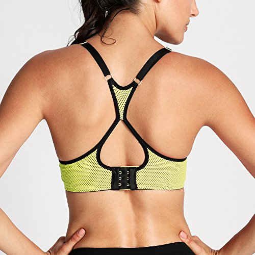 SYROKAN - Sujetador Deportivo Push Up con Espalda De Nadador para Mujer Amarillo 90A