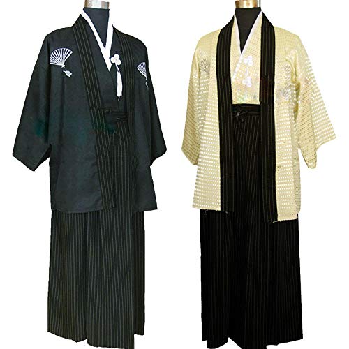 SYXYSM Trajes De Época Japones Kimono Hombre Vestido Tradicional Japonés Yukata Masculino Etapa De La Danza De Los Hombres Samurai Ropa (Color : Picture Color, Size : L)