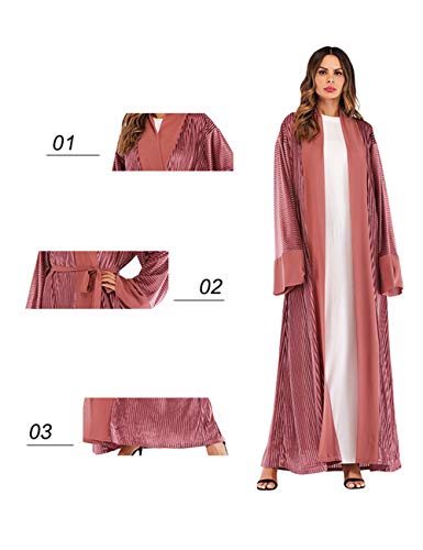 TAAMBAB Damas de Mujer Vestido Musulmán Abaya - Kimonos Vestido Largo Terciopelo Sueltos Abrigos Largos Boho Bata Kaftan Caftan Oriente Medio Ropa