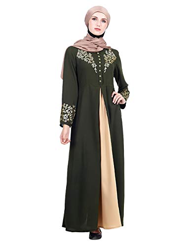 TAAMBAB Mujeres Maxi Abaya Bata Marroquí Kaftan Caftan - Vestido Manga Larga Ropa Jilbab Islámica Musulmana Turca Árabe Robe Túnicas Blusa Disfraz