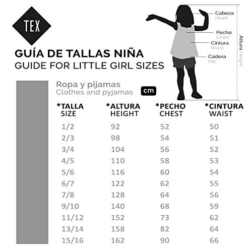 TEX 3616181468200 Juego de Pijama, Coral Oscuro, 11-12 años para Niñas