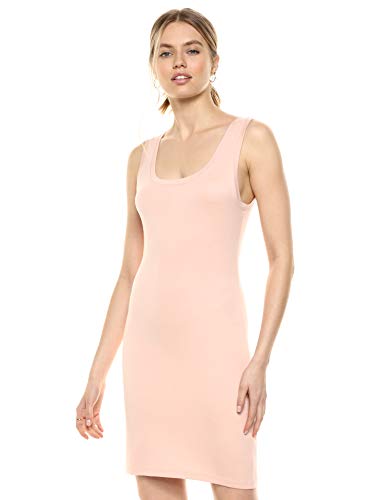 The Drop Sonia Minivestido ajustado Bodycon sin mangas y con escote redondo, rosa empolvado, M