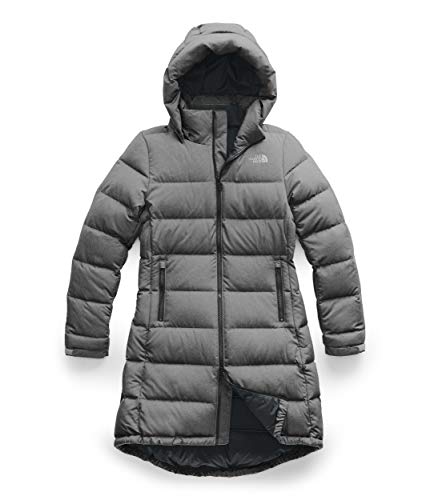 The North Face Metropolis - Parka aislante III para mujer, abrigo largo de invierno, TNF gris jaspeado medio, M