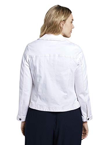 TOM TAILOR MY TRUE ME Plussize Color Denim Chaqueta, 20000/Blanco, 48 para Mujer