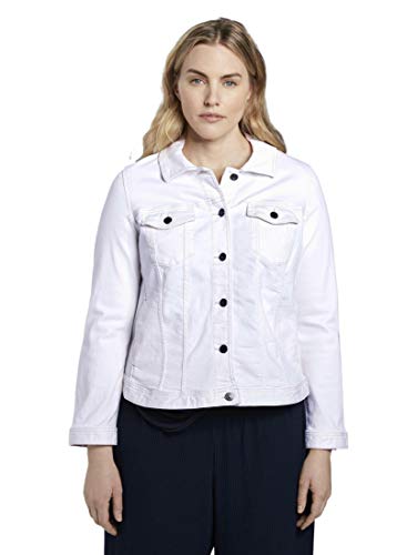 TOM TAILOR MY TRUE ME Plussize Color Denim Chaqueta, 20000/Blanco, 48 para Mujer