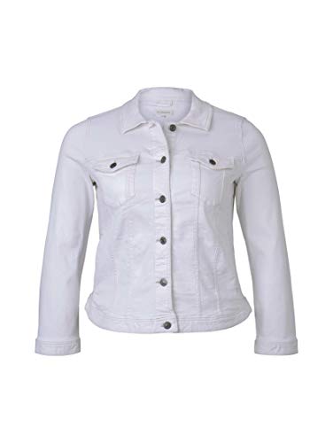 TOM TAILOR MY TRUE ME Plussize Color Denim Chaqueta, 20000/Blanco, 48 para Mujer