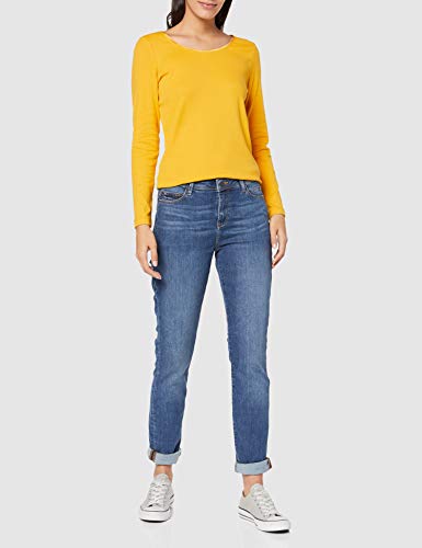 Tom Tailor T-Shirt Basic, Sat, XXL Camisa Manga Larga, Amarillo (Merigold Yellow 11216), XX-Large para Mujer