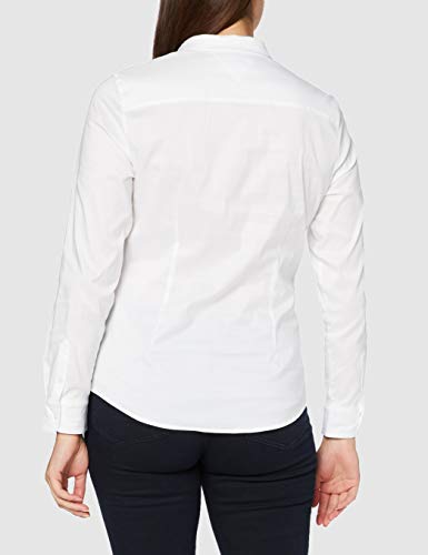 Tommy Hilfiger AMY STR SHIRT LS W1 Camisa, Blanco (Weiß (CLASSIC WHITE 100), Talla de fabricante: 8 para Mujer