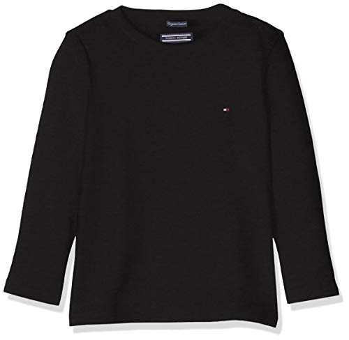 Tommy Hilfiger Boys Basic Cn Knit L/s Camiseta, Negro (Meteorite 055), 164 (Talla del fabricante: 14) para Niños