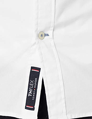 Tommy Hilfiger Core Stretch Slim Poplin Shirt Camisa, Blanco (Bright White 100), Medium para Hombre