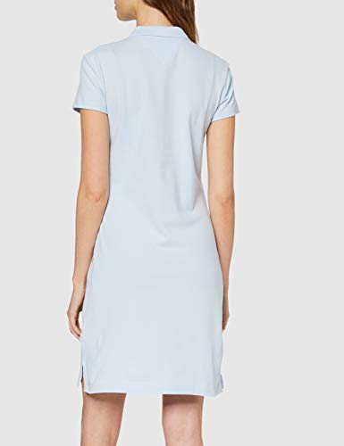 Tommy Hilfiger D Vestido con Cuello Polo y Manga Corta, Azul (Breezy Blue C1o), XS para Mujer