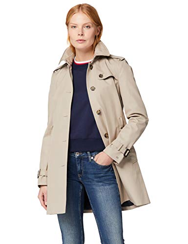 Tommy Hilfiger Heritage Single Breasted Trench Abrigo, Beige (Medium Taupe 055), XS (Talla fabricante: XS) para Mujer