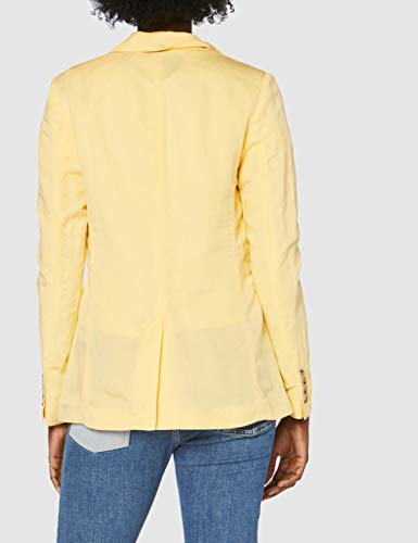 Tommy Hilfiger Linen Tencel SB Blazer Chaqueta de Traje, Amarillo (Sunray Zfb), 38 para Mujer