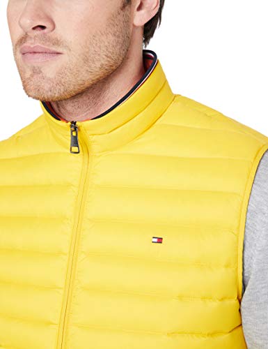 Tommy Hilfiger Packable Down Vest Chaqueta, Amarillo (Sulphur 716), Large para Hombre