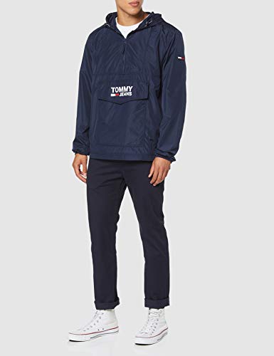 Tommy Hilfiger Pop Over Anorak 55 capa, Azul marino, Large para Hombre